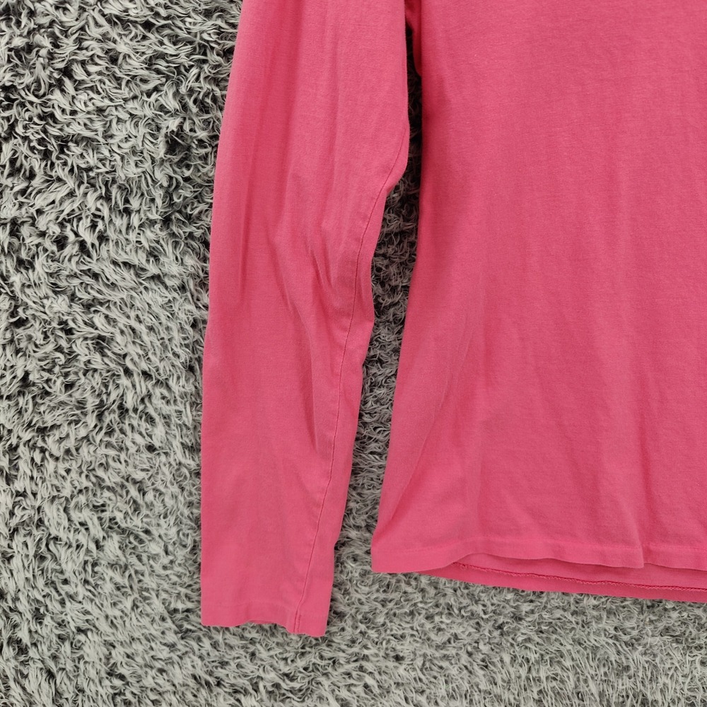 Ralph Lauren Sport Womens Preppy V-Neck Long Sleeve Tee L Pink Pima Cotton Pony - Picture 9 of 15